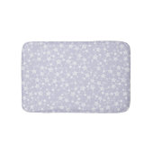 白い上のほこりっぽい紫 |リノプリント星模様 バスマット (正面)
