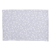 白い上のほこりっぽい紫 |リノプリント星模様 枕カバー (正面左)