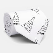 白い上のクリスマスツリー ネクタイ (ロール)