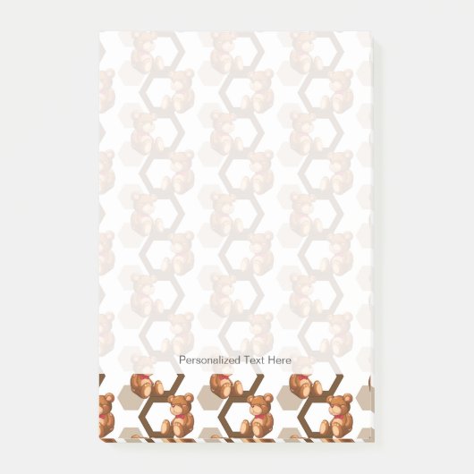 白い上のテディベアの配列のイラストレーション ポストイット (正面)