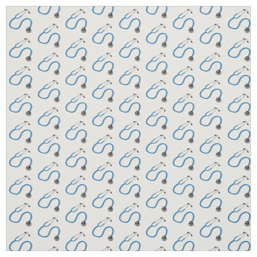 白い上の医師の聴診器パターン ファブリック (見本)