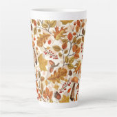 白い上の秋の森 カフェラテマグ (正面)