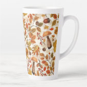 白い上の秋の森 カフェラテマグ (右)