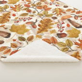 白い上の秋の森 シェルパブランケット (3/4)