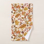 白い上の秋の森 バスタオルセット (ハンドタオル)