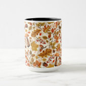 白い上の秋の森 マグカップ (中央)