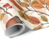 白い上の秋の森 ラッピングペーパー (ロールコーナー)