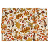 白い上の秋の森 ラージペーパーバッグ (裏面)