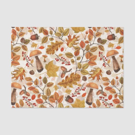 白い上の秋の森 薄葉紙 (正面)