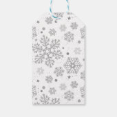 白い上の銀色の雪 ギフトタグ (裏面)