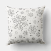 白い上の銀色の雪 クッション (裏面)