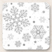 白い上の銀色の雪 コースター (正面)