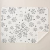 白い上の銀色の雪 シェルパブランケット (正面(横))