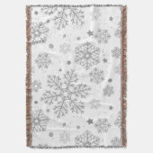 白い上の銀色の雪 スローブランケット (正面縦)