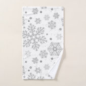 白い上の銀色の雪 バスタオルセット (ハンドタオル)