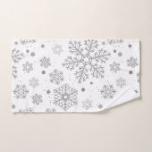 白い上の銀色の雪 バスタオルセット (ハンドタオル)