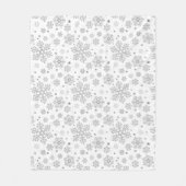 白い上の銀色の雪 フリースブランケット (正面)