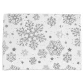 白い上の銀色の雪 ラージペーパーバッグ (正面)