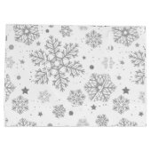 白い上の銀色の雪 ラージペーパーバッグ (裏面)