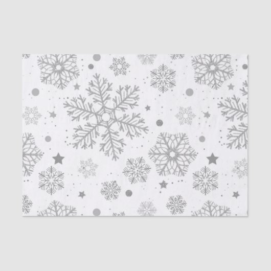 白い上の銀色の雪 薄葉紙 (正面)