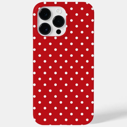 白い上品な水玉模様パターンフェスティバル赤 Case-Mate iPhoneケース (裏面)