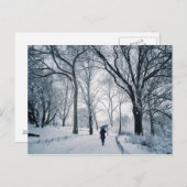 白い不思議の国の青い傘 ポストカード (正面/裏面)