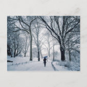 白い不思議の国の青い傘 ポストカード (正面)