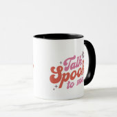 白い不気味ハロウィーンで話す マグカップ (正面右)