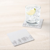 白い世界のコースターの冬の不毛の木 スクエアペーパーコースター (インサイチュ)