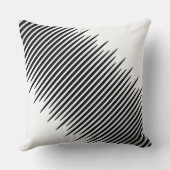 白い中央に不均一な千鳥付き黒線 クッション (裏面)