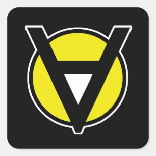白い中心の正方形の切口が付いているVoluntaryistのステッカー スクエアシール