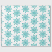 白い串状の花に薄い海の緑 ラッピングペーパー (フラット)