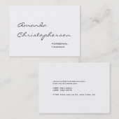 白い丸い手書きトレーナー名刺 名刺 (正面/裏面)