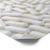 白い丸薬の背景の丸薬のクエスチョンマーク ポスター (角)