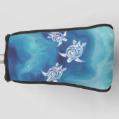 白い亀が青い海 ゴルフヘッドカバー (正面)