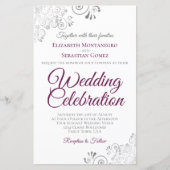 白い予算の結婚式にマゼンタを招待大 (正面)