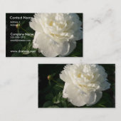 白い二重シャクヤクの名刺 名刺 (正面/裏面)