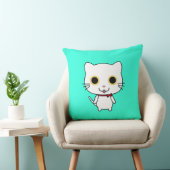 白い人型の猫のクリップアート クッション (椅子)