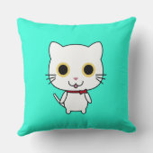 白い人型の猫のクリップアート クッション (裏面)