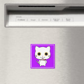 白い人型の猫のクリップアート マグネット (インサイチュ (食洗機))