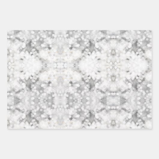 白い休日のクリスマスの輝き ラッピングペーパーシート (正面3)