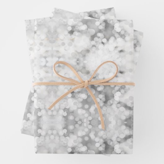 白い休日のクリスマスの輝き ラッピングペーパーシート (インサイチュ)