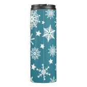 白い休日の雪片と青 タンブラー (裏面)