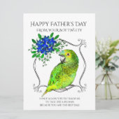 白い休日の鳥から父の日のプレゼント シーズンカード (スタンド正面)