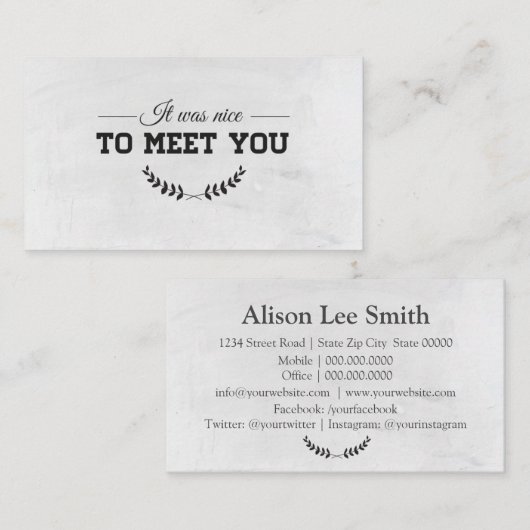 白い会うため 名刺 (正面/裏面)