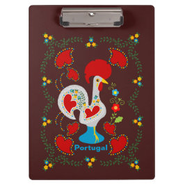 白い伝統的バーセロスの雄鶏 クリップボード