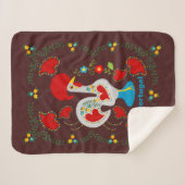 白い伝統的バーセロスの雄鶏 シェルパブランケット (正面(横))