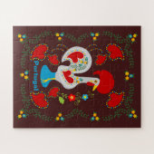 白い伝統的バーセロスの雄鶏 ジグソーパズル (横)