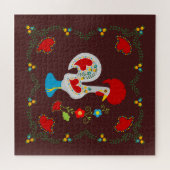 白い伝統的バーセロスの雄鶏 ジグソーパズル (横)