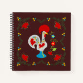 白い伝統的バーセロスの雄鶏 ノートブック (正面)